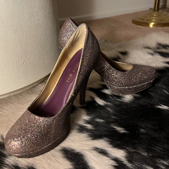 Madden Girl Multi Colored Glitter Stacked Heels - Picture 5 of 12